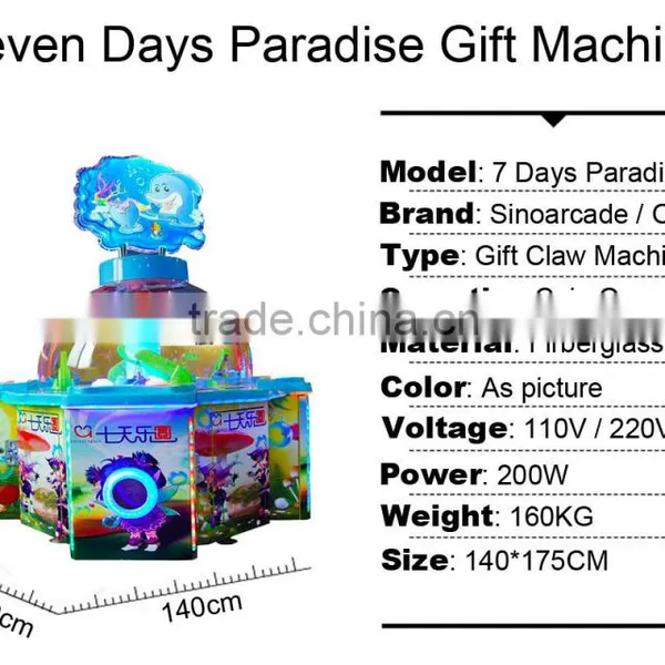Sinoarcade 4 Players Toy Grabber Gumball Clawing Game Machine Simulation photo-6
