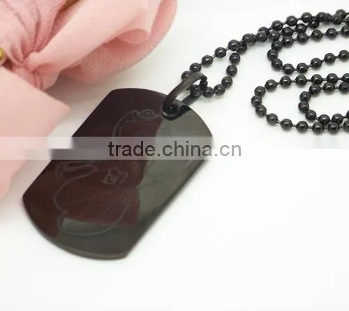 Laser Custom Pendants Black Tungsten Pendants Wholesale Dog Tag Pendants photo-2