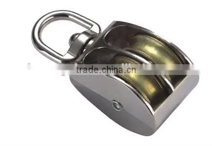Stainless Steel Double Pulleys Swivel Eye Block/ Schwenkauge Block Round Ring Pulley Double Wheel/ photo-2