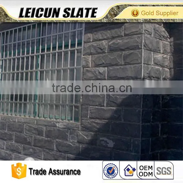 Mushroom Stone Black Slate Tiles & Slabs for Wall Cladding in China