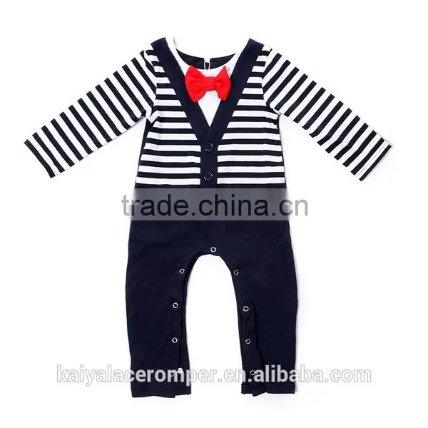 2016 Newborn Baby Cotton Bodysuit Kid Boys Clothing Baby Romper With Bowtie photo-2