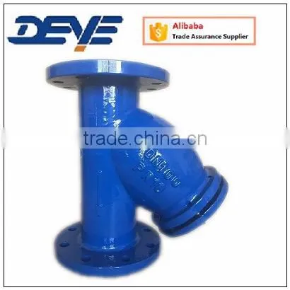 Light Weight DIN3202 F6 OR BS Standard Gray Cast Iron Y-strainer With SS SCreen Hydraulic Oil Gas Water