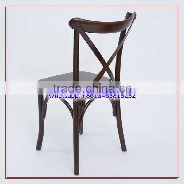 Solid Wood Wedding Dinning Stackable Cross Back Chair photo-2