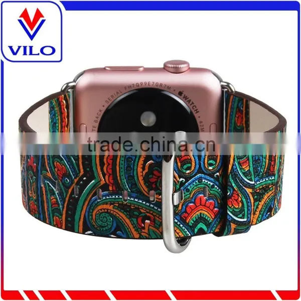Wholesale Genuine Leather Watch Strap Wrist Band With Metal Clasp for Apple Watch photo-3