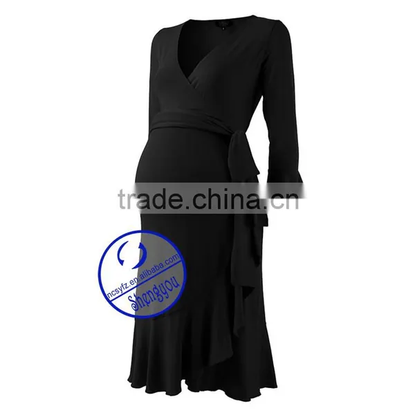 Best Selling Fabulous Design High Quality Black Maternity Dress for Maternity Women photo-4