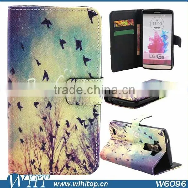 Factory Price! Fancy Leather Case for LG G3, TPU Cover Wallet Leather Case for LG Optimus G3 photo-3