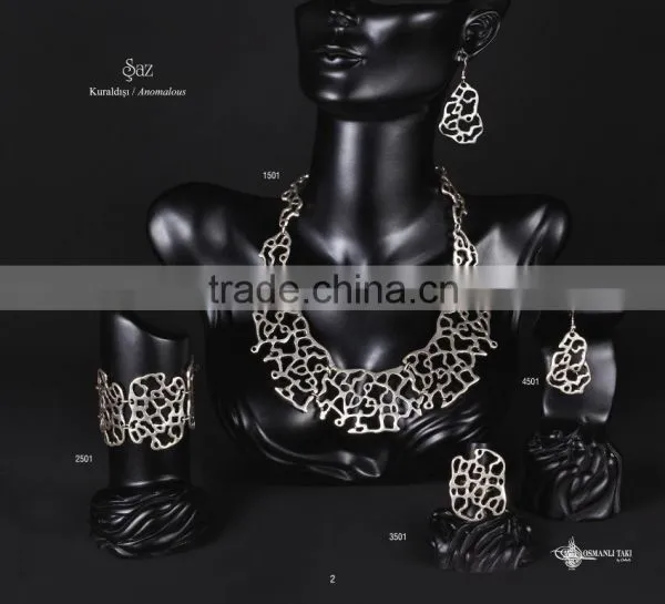 Ring Earring Bracelet Necklace Hellenic Turkish Ottoman Antique Ethnic Authentic Design Jewelry Set Made in Turkey photo-2