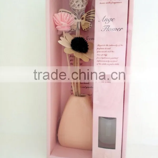 Pure Natural Red Ceramic Flower Fragrance Diffuser For Home Decoration photo-2