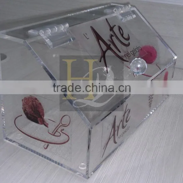 Trendy Eco-friendly Acrylic Silkscreen Printing Candy Cake Acrylic Display Box With Hinged Lid Quality Choice photo-3
