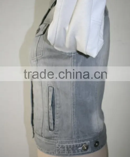Women Jeans Jacket With White PU Jacket 2016 New photo-4