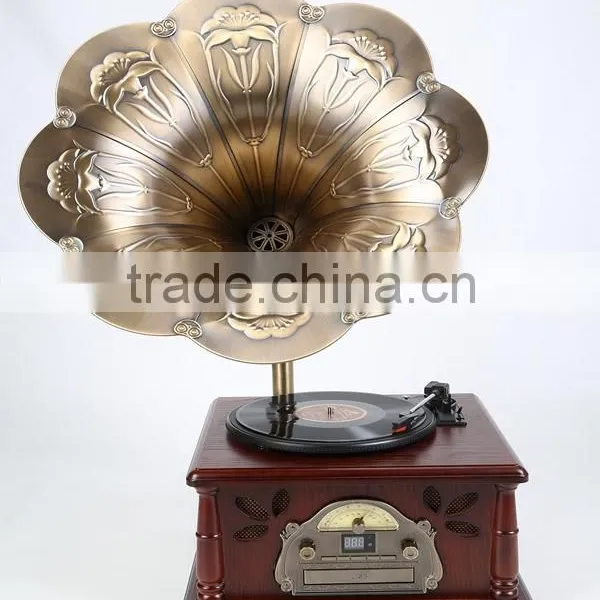 2016 New Old Gramophones European Style Wooden Antique Replica Gramophone as Two Color photo-5