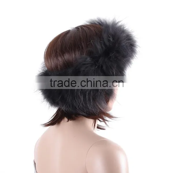 Ladies Raccoon Fur Headband/knitted Fur Headband KZ150124 photo-4