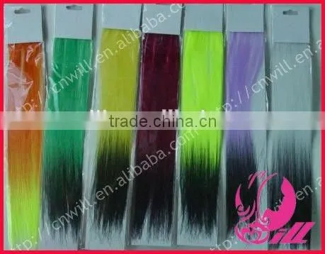 Pretty Three Tone Hair Two Tone Hair Extension Rainbow Clip in Hair Extension photo-4