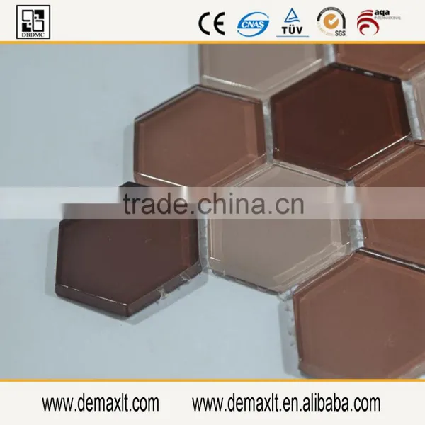Hot Sale Home Hight- Grade Design Crystal Hexagon Glass Mosaic Tile photo-3