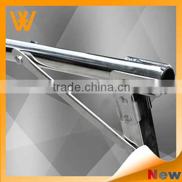 Double-pole Stainless Steel Extendable Laundry Hanger Rack With Shelf photo-3