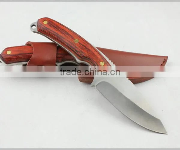 OEM Outdoor Hunting Knife With Wood Handle photo-3