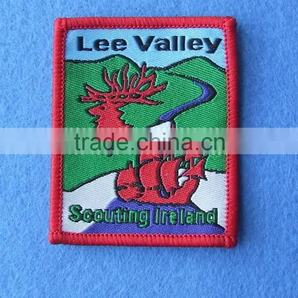 Customized Garment Woven Badges With Thick Border