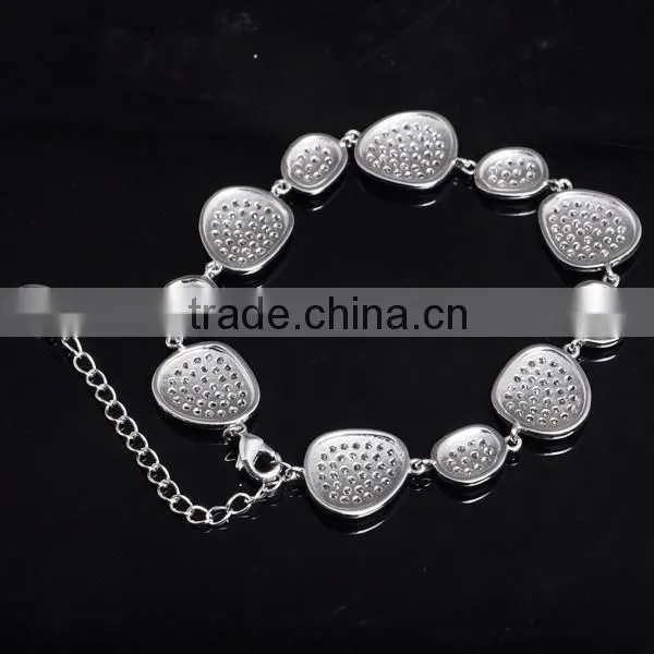 White Gold Plated Clear Zircon Office Lady Style USD Bracelet photo-2