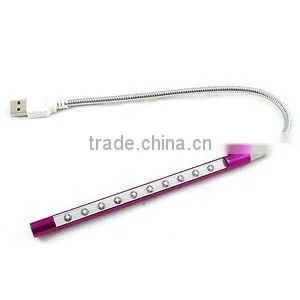 2015 New Metal Material LED USB Light Book Lamps 10 LEDs Flexible 6 Colors Reading Bulb for Notebook Laptop PC Computer photo-2