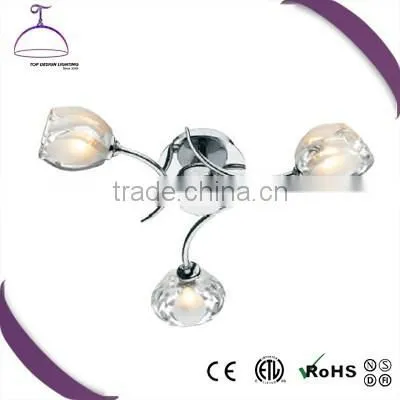 modern decoration transparent glass E14/E27 ceiling lamp