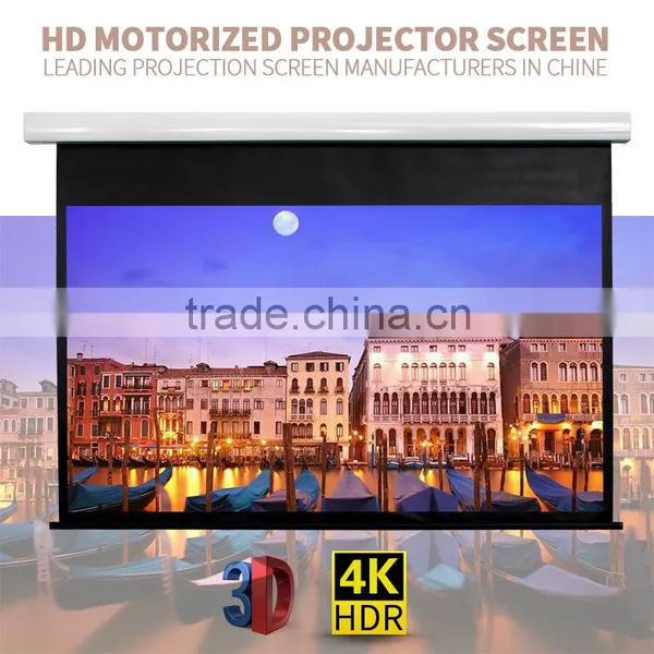 Projection Screen Roll up Tab Tensioned Electric Motorised Projector Screen photo-2