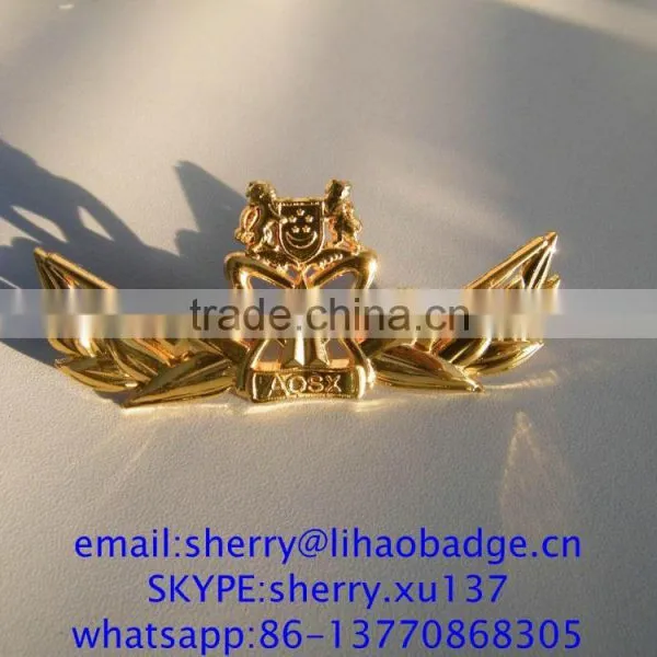 Metal Wing Badges, Pilot Wing Lapel Pins, Wing Emblem,gold Plating Custom Metal Wings Lapel Pin Badge photo-3
