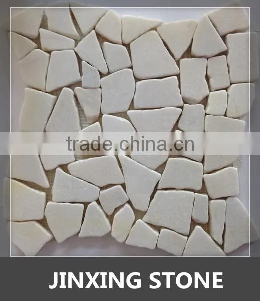 Natural Stone Mosaic With White Round Pebble Stone