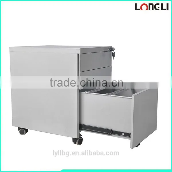 3 Drawers Movable Steel Filing Cabinet , Office Desk Under Mobile Pedstal photo-5