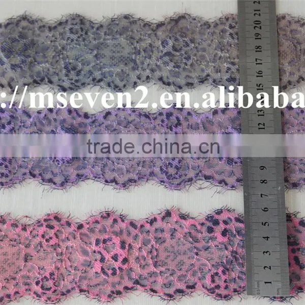 Good Looking 100% Elastic Spun Lace Eyelash Lace Trim in Multiple Color for Choosing photo-6