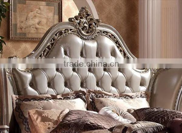 European Style Wood Carved Bed, Elegant and Royal King Size Bed, Luxury Bedroom Furniture Set (BF01-ML012) photo-3