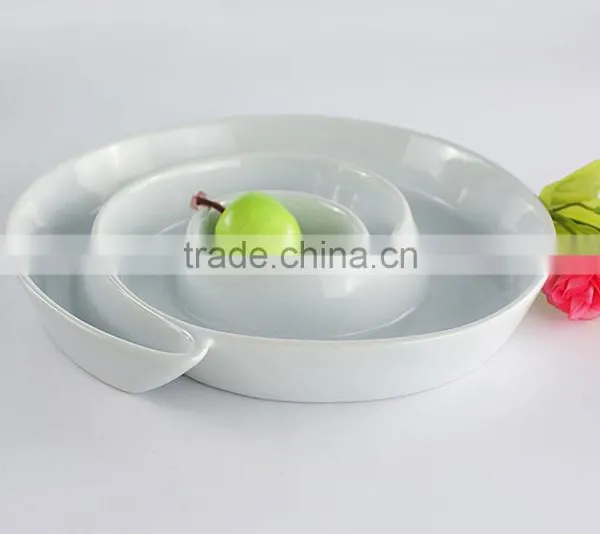 Hospitality Hotel Supply Candy Plate Round Porcelain Compartments Tray photo-3