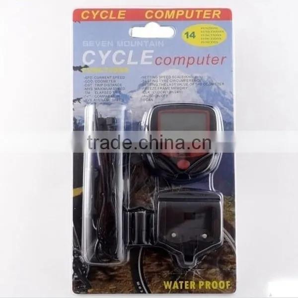 2015 Most Popular Promotion Multifunction Mountain Bike Waterproof Cycle Computer LCD Display Bicycle Computer photo-3