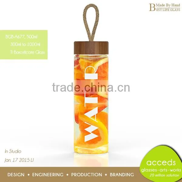 Wholesale Custom Ti-Borosilicate Glass Tea Drinking Bottle photo-6