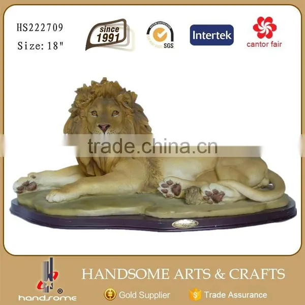 12.5 Inch Resin Home Decor Lifelike Animal Pair Lion Statues photo-6