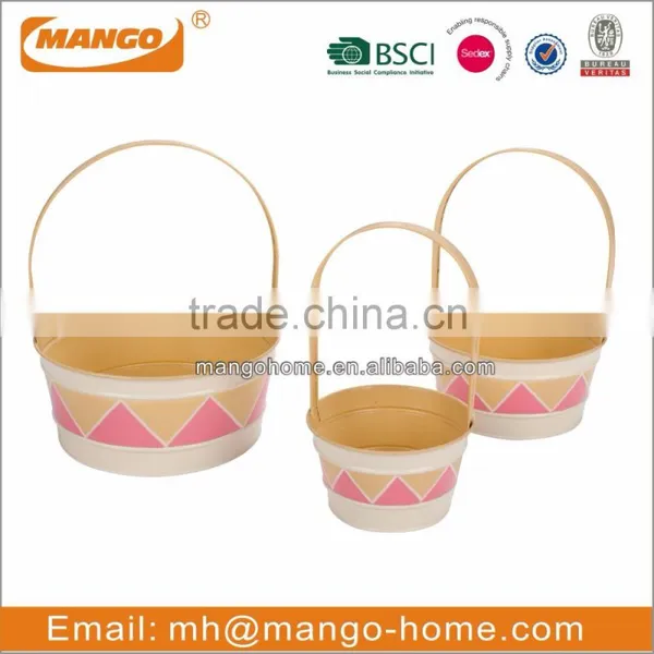 Folding Handle Metal Painting Fruit Basket photo-5