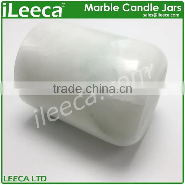 Hot Sale Round White Marble Candle Holders photo-3