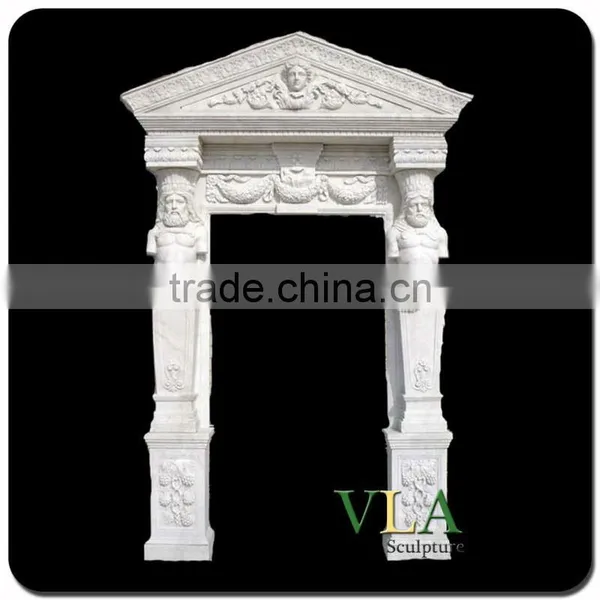 Natural White Marble Stone Doorway With Statue VD-019C