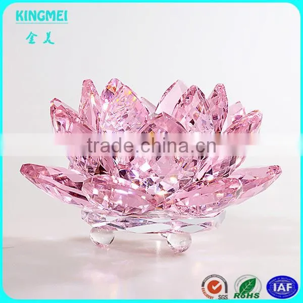 Customized Crystal Lotus Glass Lotus Flower for Desk Table Decoration photo-2