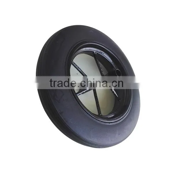 Qingdao Wantai Pneumatic Solid pu Foam Wheels 3.00-4 Tire and Rim photo-2