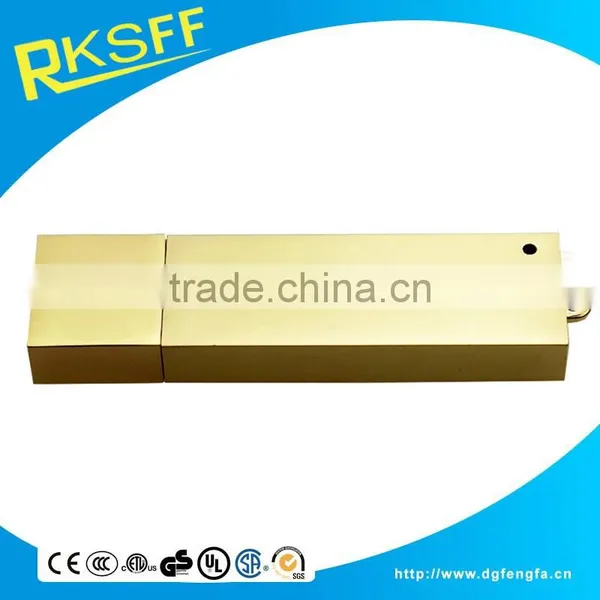 2017 Business Gifts Zinc Alloy Gold Plating USB Shell With Logo photo-3
