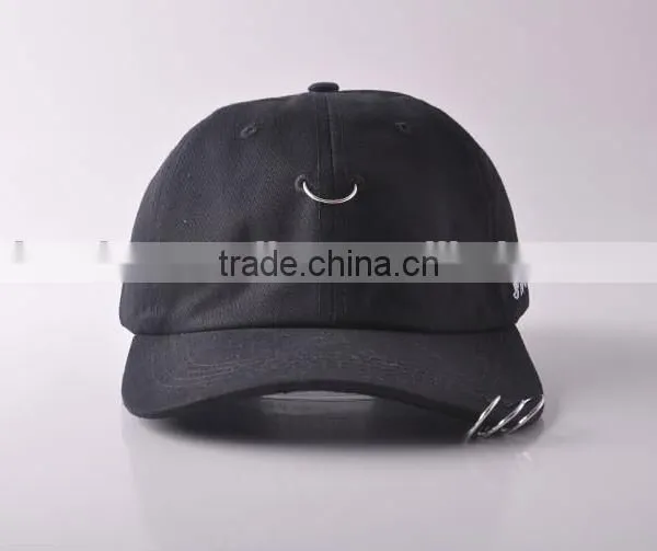 Clearance Sale Hip Hop Unisex Solid Ring Safety Pin Curved Hats Baseball Cap Men Women Snapback Caps Sport Casquette photo-6