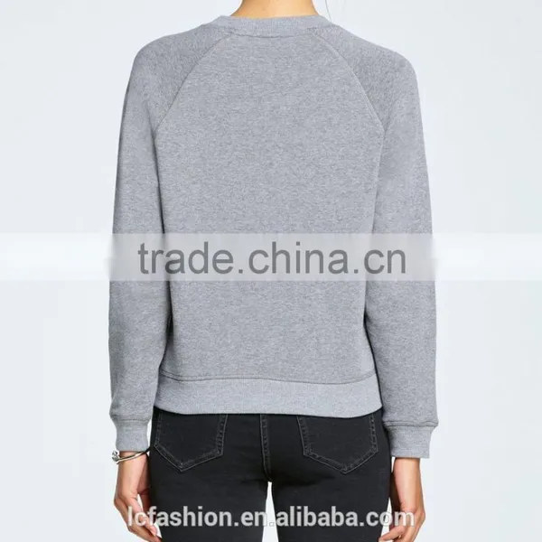 Sweatshirt Woman 2017 Crewneck Long Sleeve Grey Women Tops for Spring ,autumn photo-2