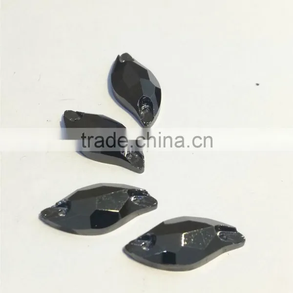 Leaf Shape Flat Back Crystal Sew on Stone Loose Rhinestone for Garment Accessories photo-2