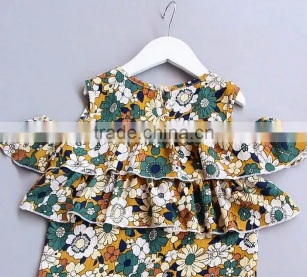 BBY6027 Hot Sale Kids Girl off Shoulder Flower Tops for Summer photo-4