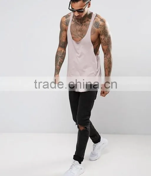 Cheapest High Quality New Design Summer Cool Custom Pink Gym Wear Comfortable 100% Cotton Fashion Men's Sport Burnout Tank Tops photo-4