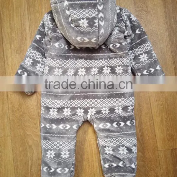 New Arrival Winter Baby Clothes Long Sleeve Velour Baby Hooded Romper photo-4