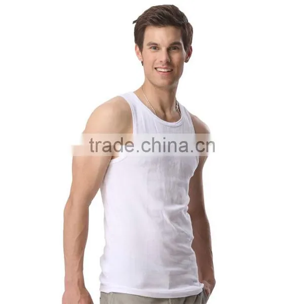 Factory Provide Seamless Pain Color Mens Tank Top