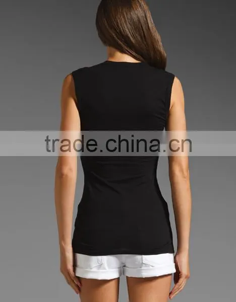 Scoop Neck Tank in Black photo-3