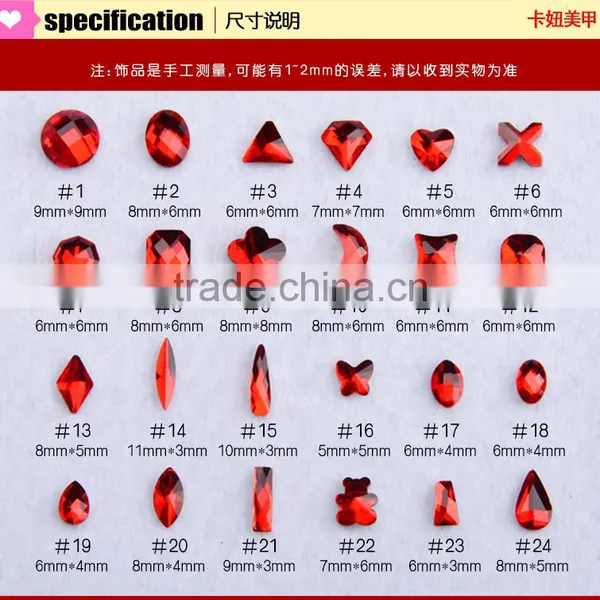 Clear Various Shapes Non Hot Fix Foiled Back Rhinestones for Nail Art photo-3