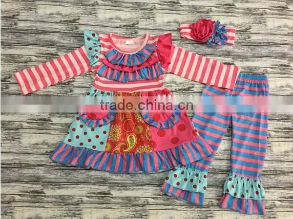 2017 Spring Baby Girls Outfit Yellow Top and Icing Pants Kids Clothing Western Girls Outfit photo-2